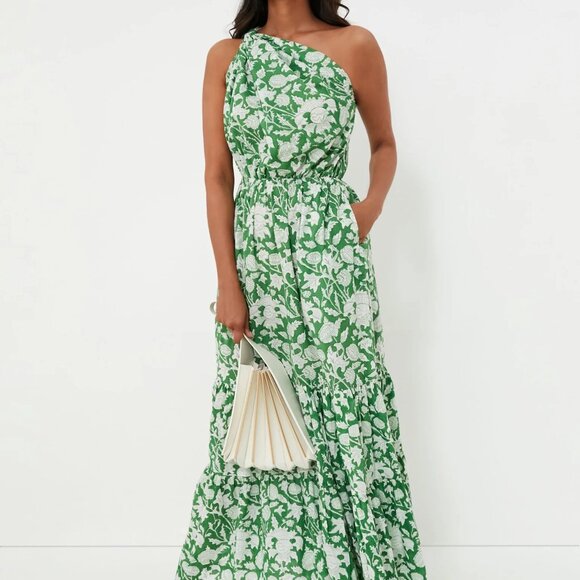 Exclusive Green Botanica Long Dress by CHARINA SARTE - Picture 2 of 3